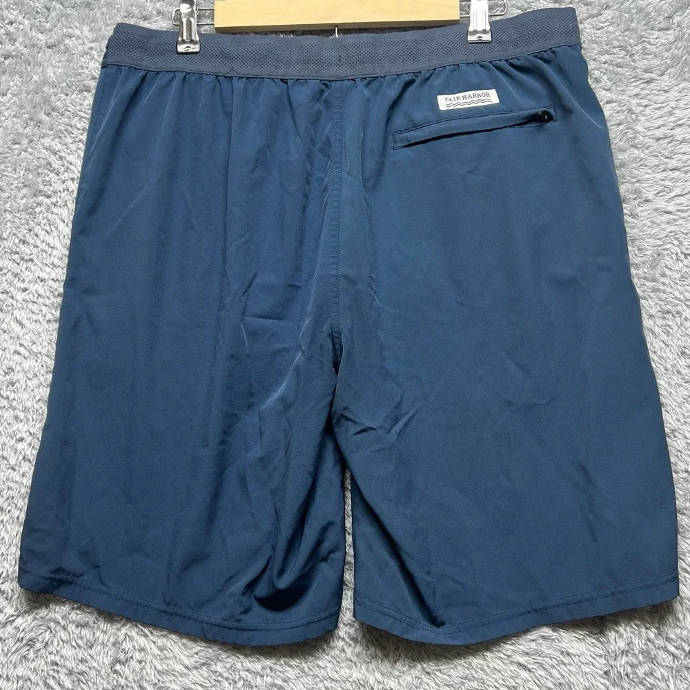 Fair Harbor The One Hybrid Shorts Mens Large Blue Lined Classic Casual Beach
